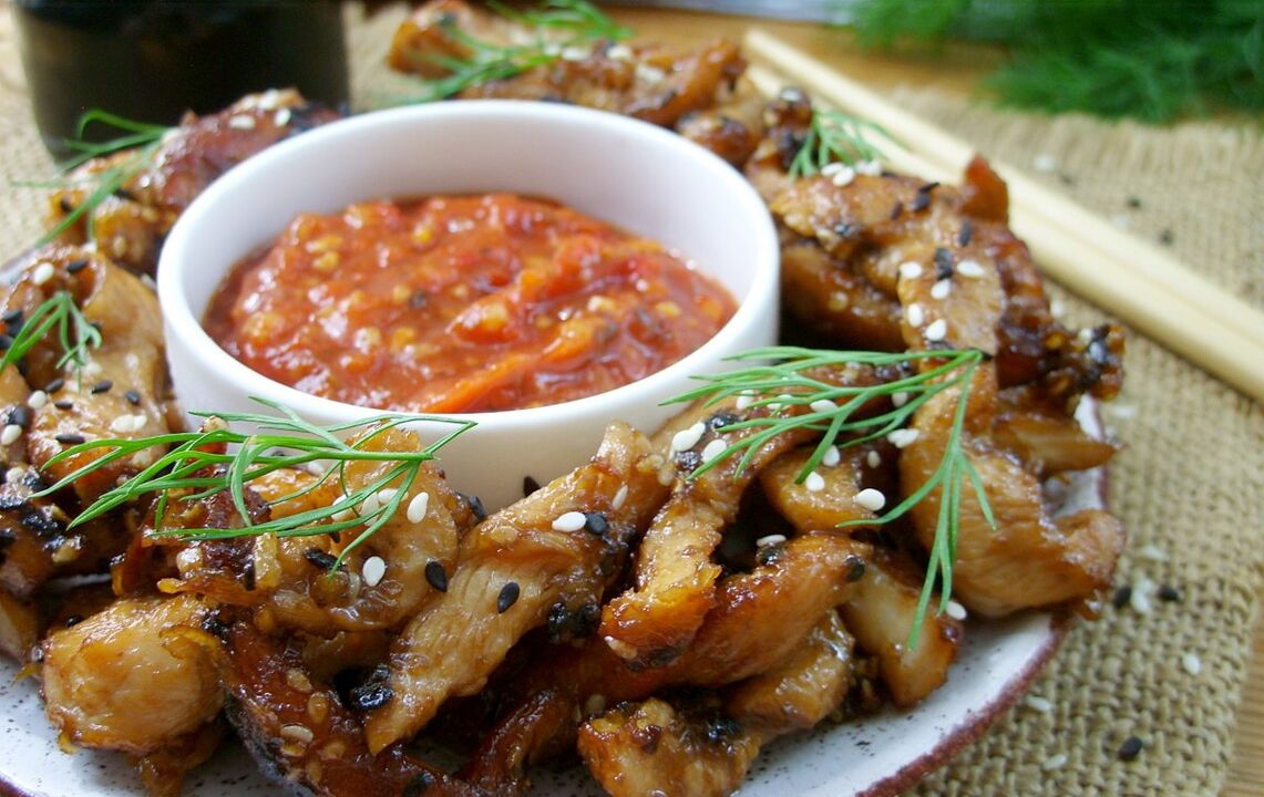 chicken in soy sauce in a favorite diet